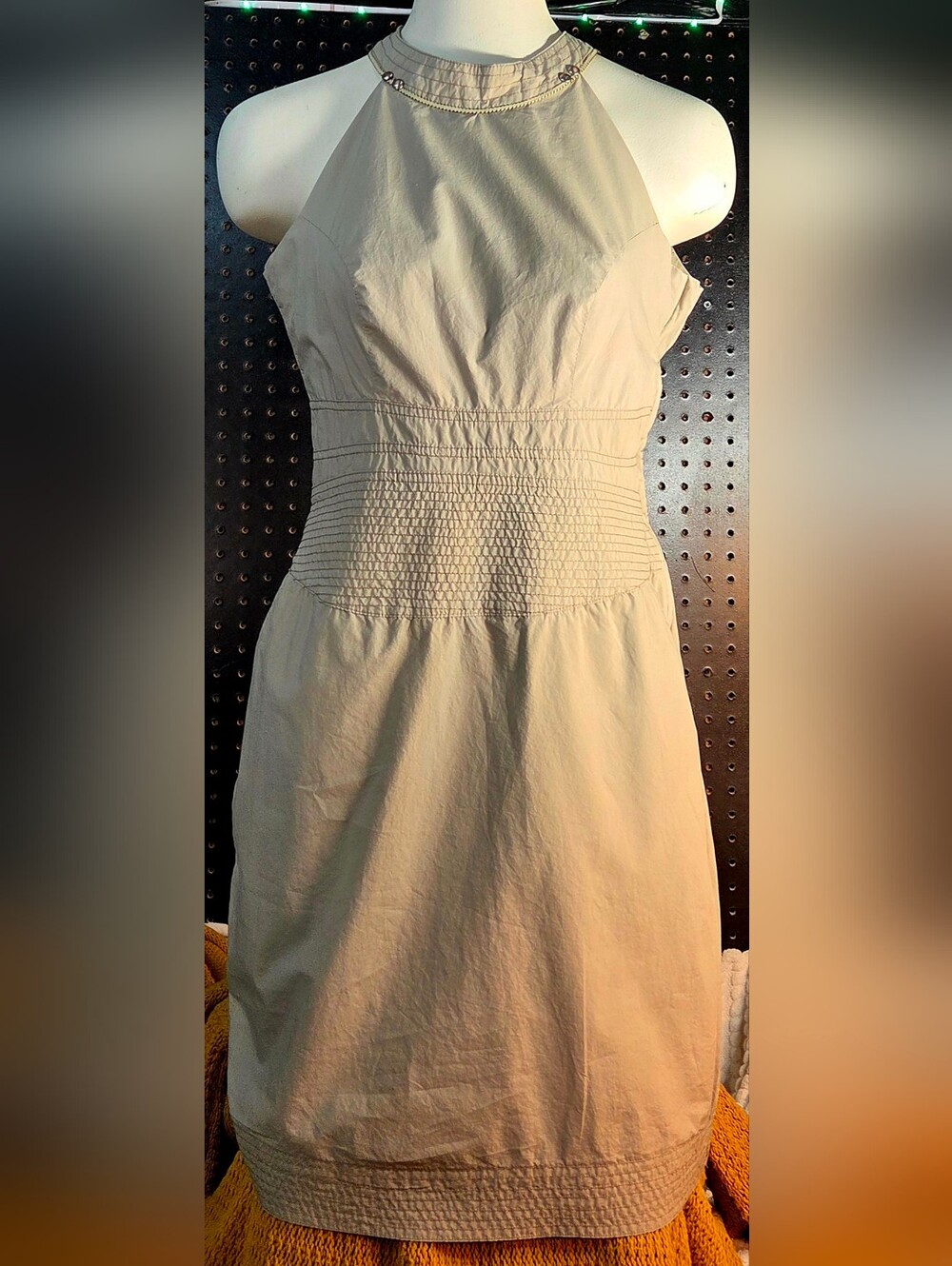 Maria Valentina Tan Utilitarian Dress With Pockets Sz 6